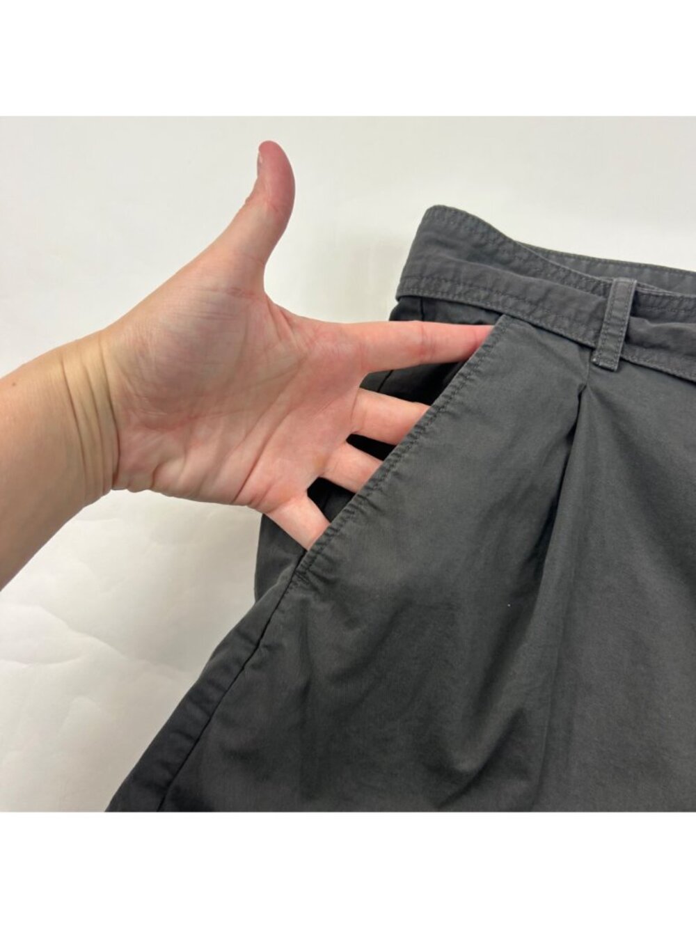 TALL Gap Charcoal Canvas High Rise Wide Leg Cargo Pant 6T - Picture 3 of 7